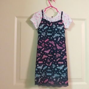 Justice League girls dress/tee set